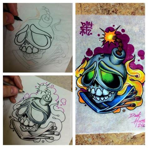 19 Best New School Skull Tattoo Designs Drawings Images On Pinterest
