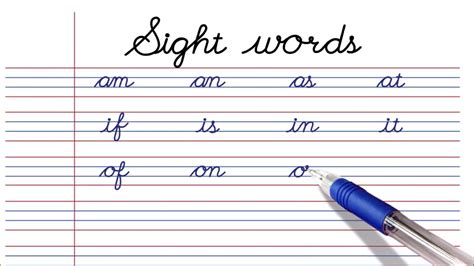 How To Write 2 Letter Cursive Sight Word Of To Is In It He On As At Be