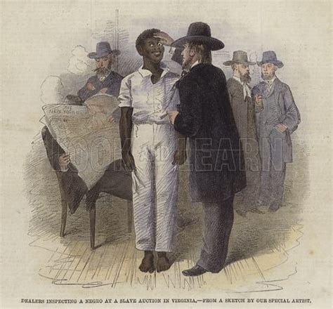 Dealers Inspecting A Negro At A Slave Auction In Virginia Stock Image