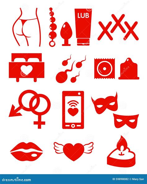 Vector Set Of Sex Shop Icons Stock Vector Illustration Of Candle
