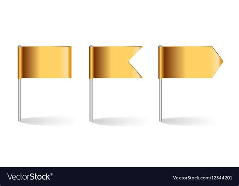 Golden Flags Set Royalty Free Vector Image Vectorstock