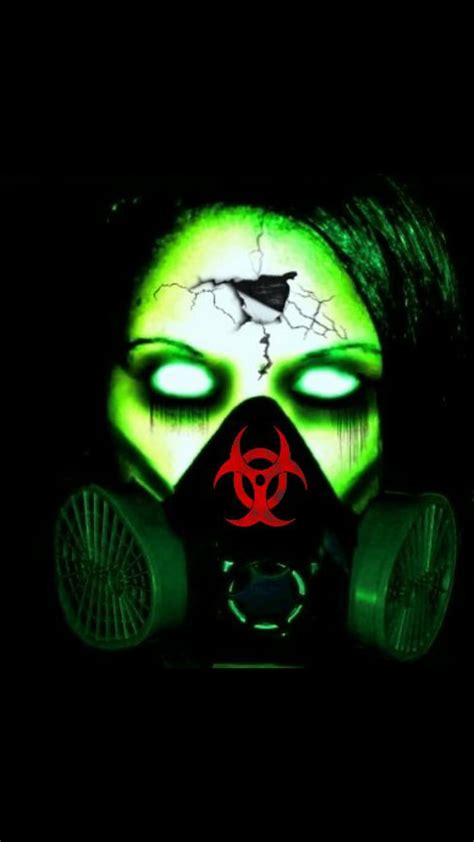 Green Gas Mask Wallpaper
