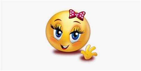 Greet Smile Girl Wave Hand Smile Girl Emoji Png Free Transparent