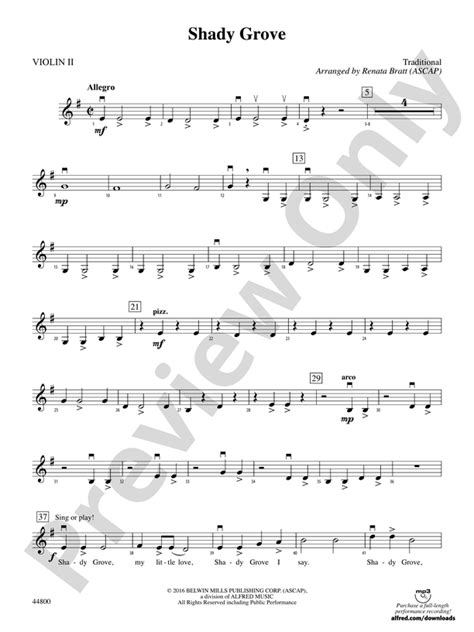 Shady Grove 2nd Violin 2nd Violin Part Digital Sheet Music Download