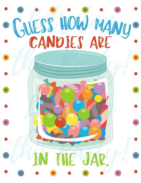Guess How Many Candies Are In The Jar How Many Sweets Are In Etsy