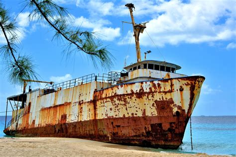 Shipwreck On Governors Beach In Grand Turk Turks And Caicos Islands