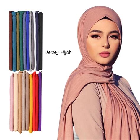 fashion modal cotton jersey hijab scarf long muslim shawl plain soft turban tie head wraps for