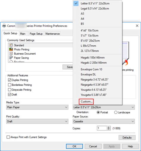 Canon Knowledge Base Create A Custom Paper Size For Printing In Windows