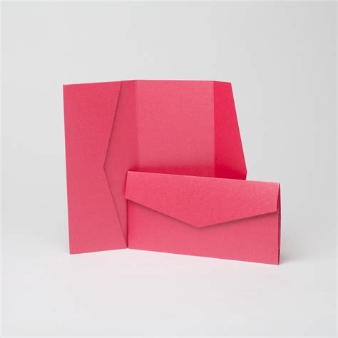 Hot Pink Pearlescent Pocketfold Invites With Envelopes Diy Wedding