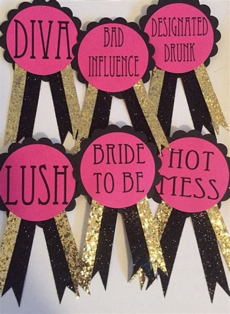Rush Order Bachelorette Party Pins Name Tags Bridal Party Pins
