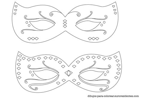 Dibujos Para Colorear 6 Máscaras De Carnaval Para Colorear