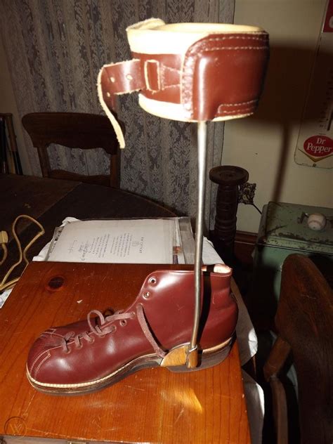 Antique Childs Polio Leg Braces With Shoes 152235768