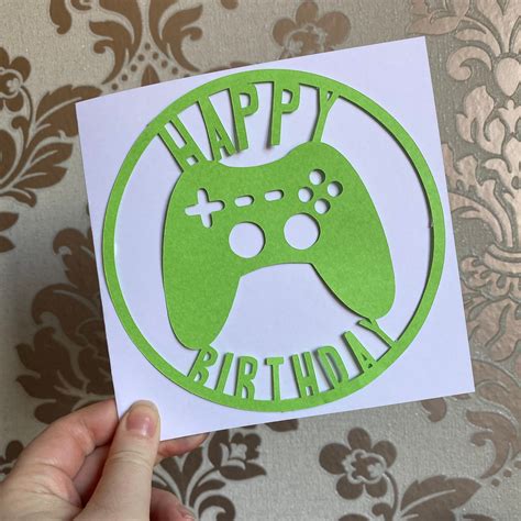 Happy Birthday Gamer Greeting Card Gaming Gaming Control Etsy