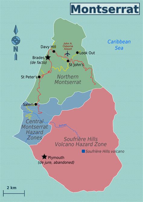 Map Of Montserrat Island Montserrat Island Map Maps Of