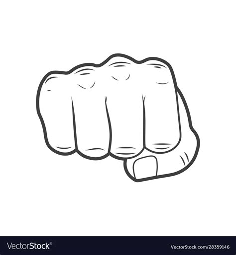 A Punching Hand With Clenched Fist Royalty Free Vector Image