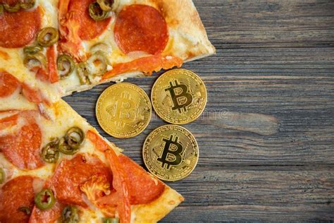 Celebrating the $80 million pizza order. Bitcoin Pizza Day 22 May. Cryptocommunity Holiday. Concept Of Buying Pizza With Bitcoin Stock ...