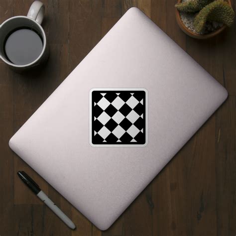 Black And White Diamond Pattern Geometric Pattern Plaid Sticker