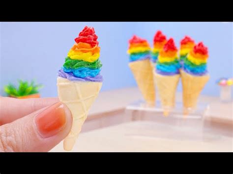 Coolest Miniature Rainbow Ice Cream Recipe For Summer Fresh Miniature Fruit Ice Cream Idea