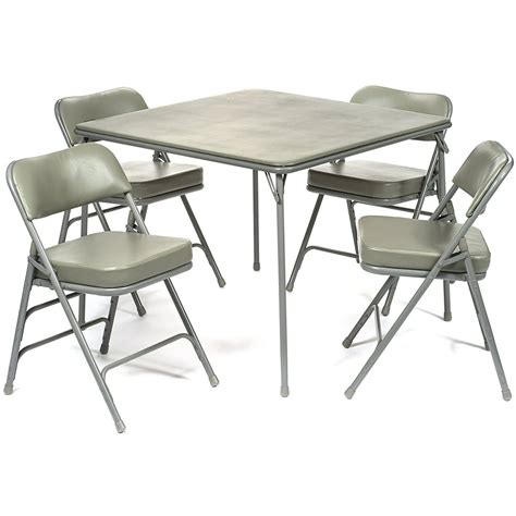 5pc Xl Series Folding Card Table And 2 In Ultra Padded Chair Set