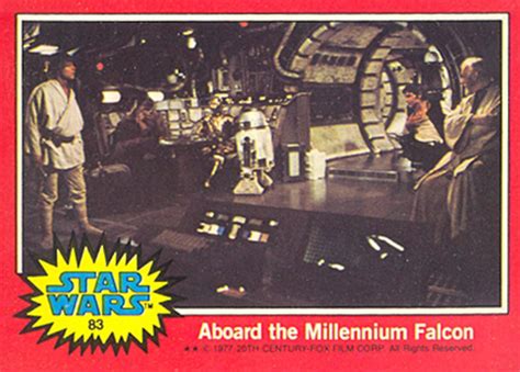 Maybe you would like to learn more about one of these? 1977 Star Wars Aboard the Millennium Falcon #83 Non-Sports Card Value Price Guide