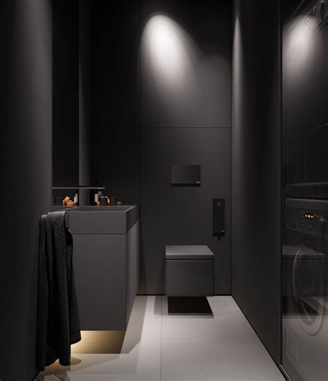 Dark Grey Modern Decor As An Atmospheric Base For Colour Grey Bathrooms
