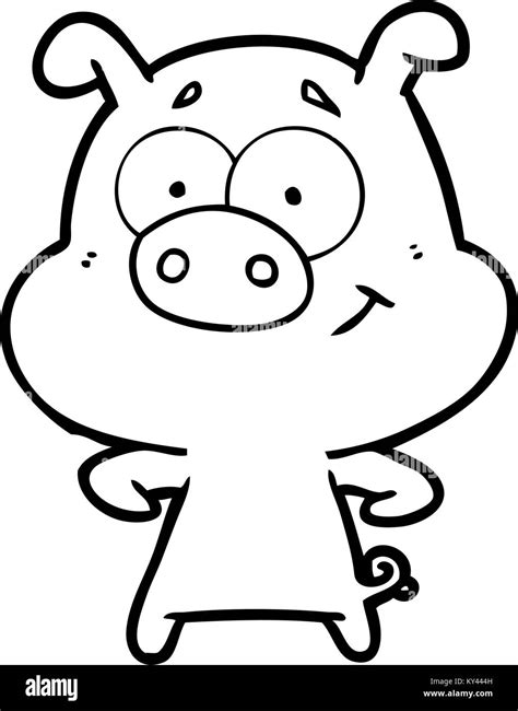 Happy Cartoon Pig Stock Vector Image And Art Alamy