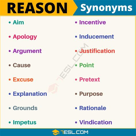 Another Word For Reason List Of 100 Synonyms For Reason With