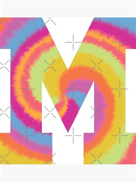 Letter M Initial Tie Dye University Letter Photographic Print By