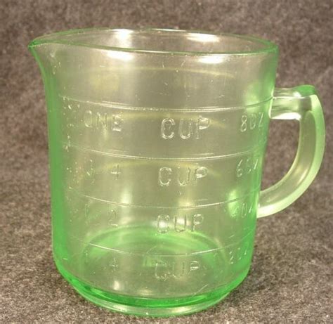 Vintage Hazel Atlas Green Vaseline Depression Glass 1 Cup Size