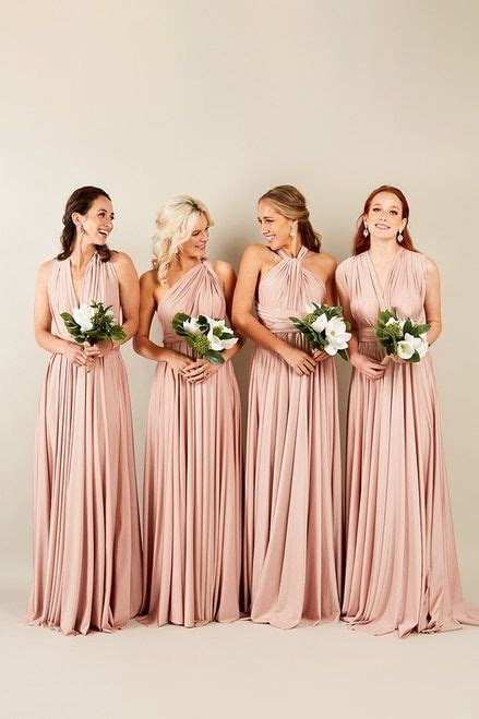 Luxe Satin Ballgown Multiway Infinity Dress In Blush Pink Infinity