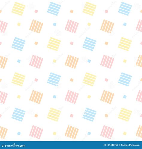 Cute Pastel Squares Seamless Pattern Background Stock Vector