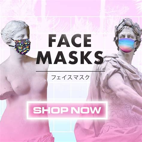 Vaporwave And Aesthetic Clothing Party Face Masks Face