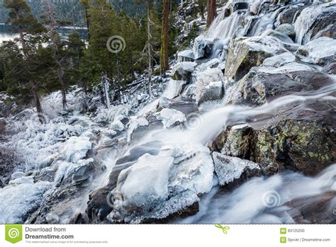 Frozen Eagle Falls Waterfall Stock Photo Image Of Landmark Rock
