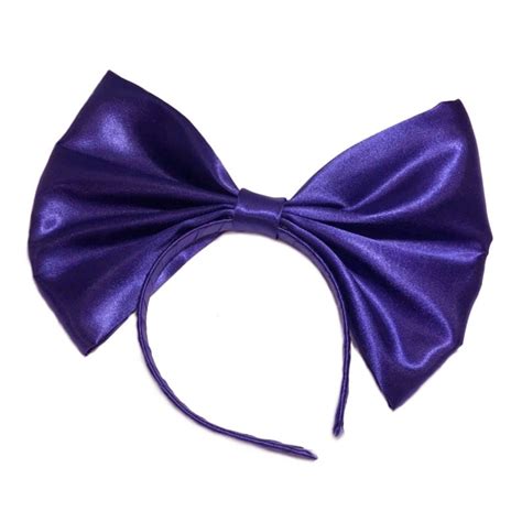Large Purple Satin Bow On Headband For Women Or Girls Purple Etsy