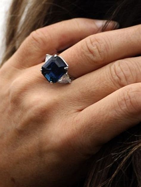Model Elizabeth Hurley Sizzles With Sapphire And Diamond Engagement