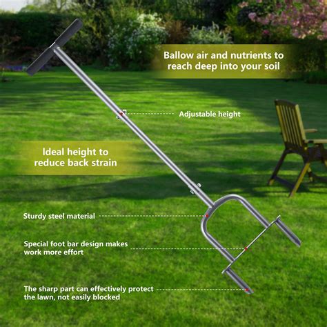 Buy Baraystus Height Adjustable Manual Lawn Aerator Coring Aerator Hand