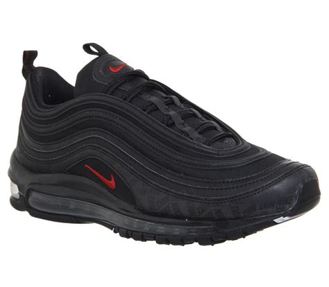 Nike Air Max 97 Trainers Black University Red Black His Trainers