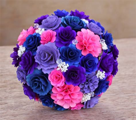Purple Pink And Blue Wedding Bouquets Corsages And Boutonnieres Made