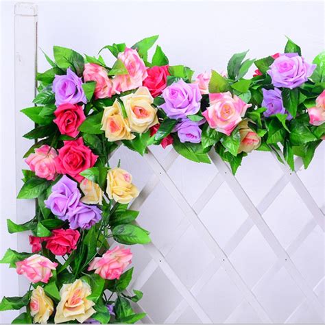 230cmlot Silk Roses Ivy Vine With Green Leaves For Home Wedding