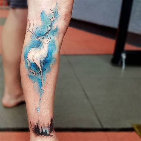 Patronus Sketch Style Tattoo By Findyoursmile Stag Tattoo Stag