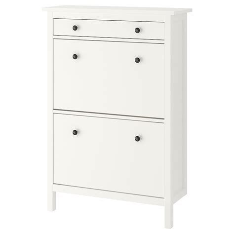 Hemnes Shoe Cabinet With 2 Compartments White 89x30x127 Cm 35x113