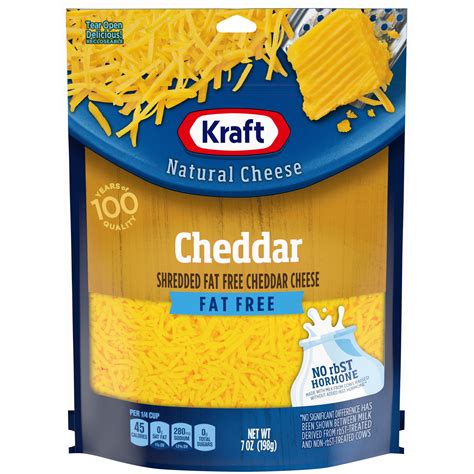 Kraft Cheddar Fat Free Shredded Cheese 7 Oz Bag