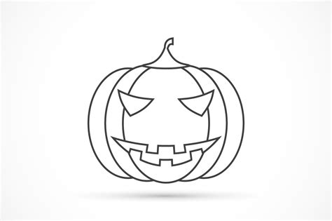 Helloween Pumpkin Outline Icon Illustrator Graphics ~ Creative Market