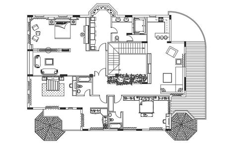 Download Free Villa Layout Plan In Autocad Drawings Cadbull