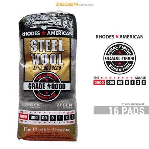 Jual Steel Wool 0000 Super Fine Grade Rhodes American 16 Gulung Pads