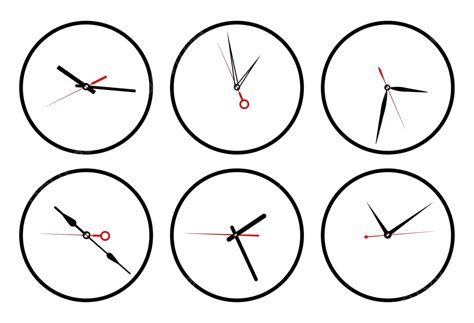 Vector Illustration Of Clock Hands Icon Template With Time Pointers