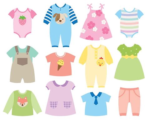 Vector Illustration Baby Children Clothes Collection Baby Clip Art
