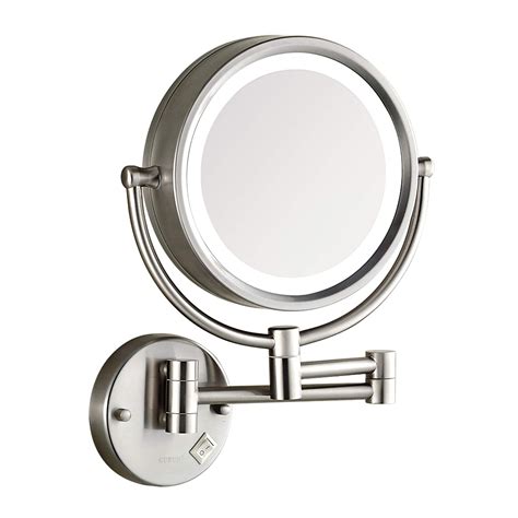 bathroom accessories makeup mirrors 8 5in chrome hardwire gurun 8 5 inch led lighted wall mount