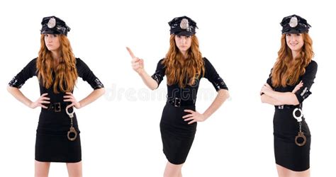 The Redhead Police Officer Isolated On White Stock Image Image Of