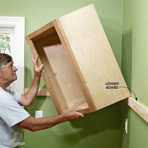 Especially that you have to ensure it won't fall off on first ocassion. Install Cabinets Like a Pro! | The Family Handyman
